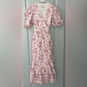 & Other Stories Pink Floral Wrap Dress